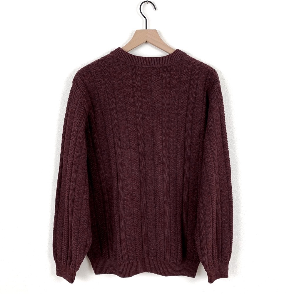 Vintage Deadstock Burgundy Oversized Grandpa Sweater- Unisex - Picture 3 of 7
